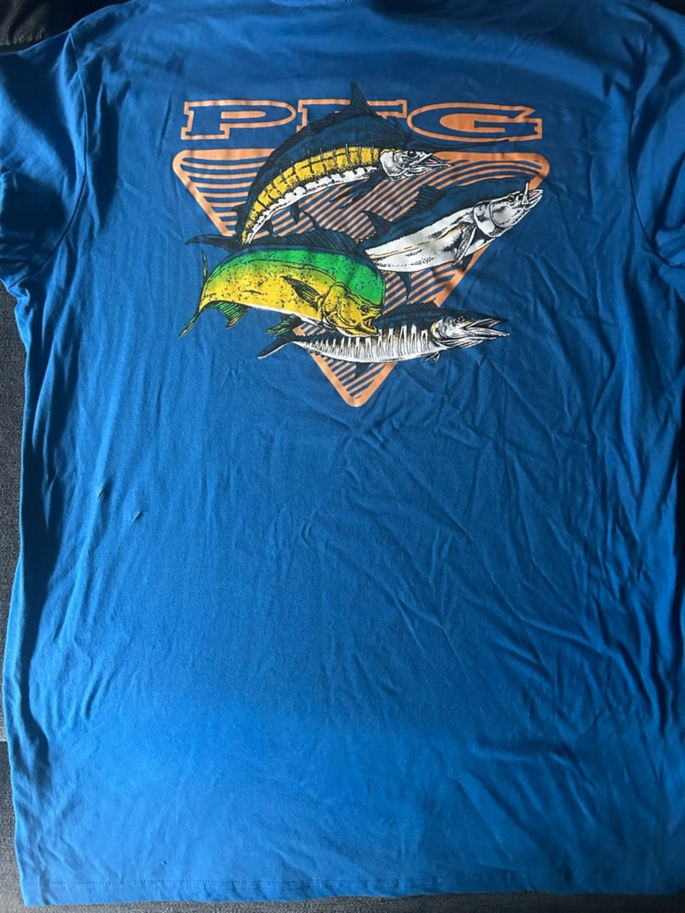 Columbia PFG Men’s Short Sleeve Blue T-Shirt Size Large NWT Fishing Double Side